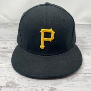 Pittsburgh Pirates Black New‎ Era 59FIFTY Fitted Baseball Cap Hat Size 7 3/8